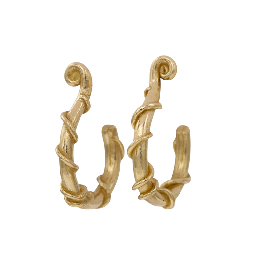Vinekeeper Hoops — front and rear views showing the posts, backs, and winding vine form.