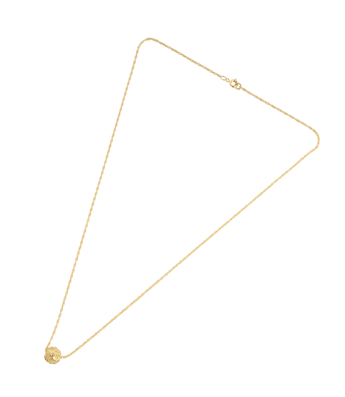 Circular Thoughts — fine chain laid flat without the pendant in frame.