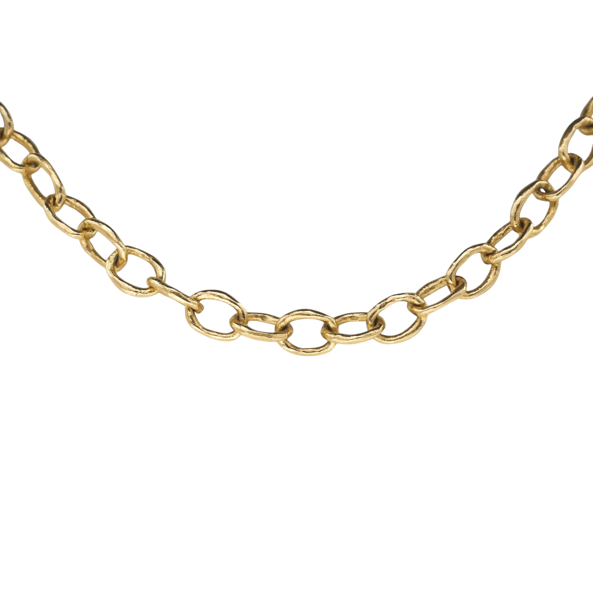 Gold Chain — closer view of the irregular open links.