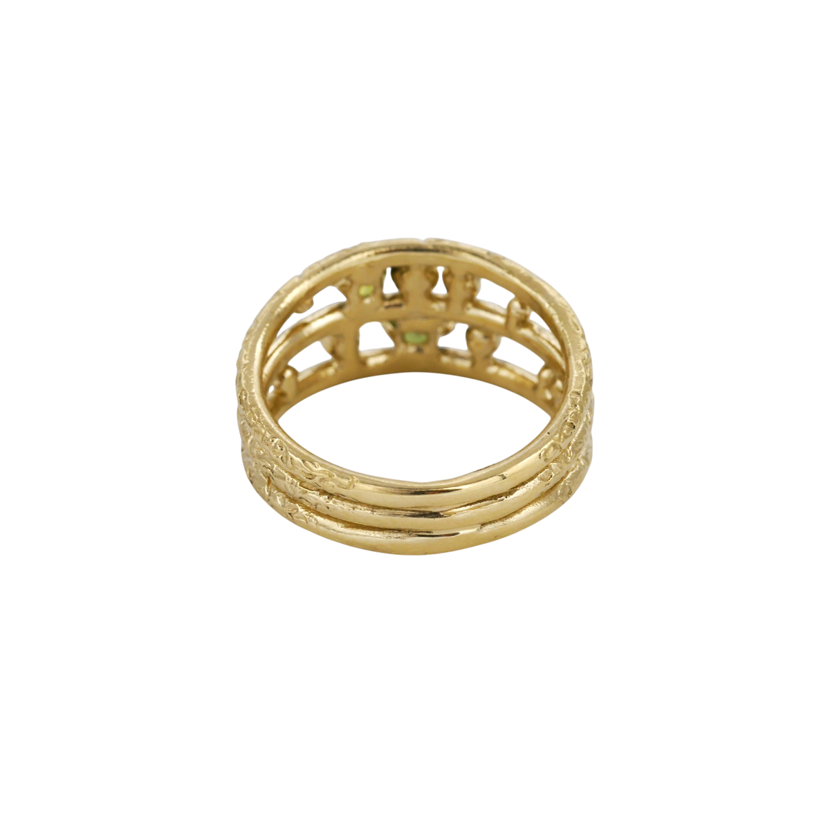 Lost Marbles Ring — rear view showing the open spaces between the three bands.
