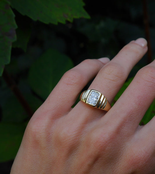 Meeting Place Ring — worn alone on a hand outdoors.