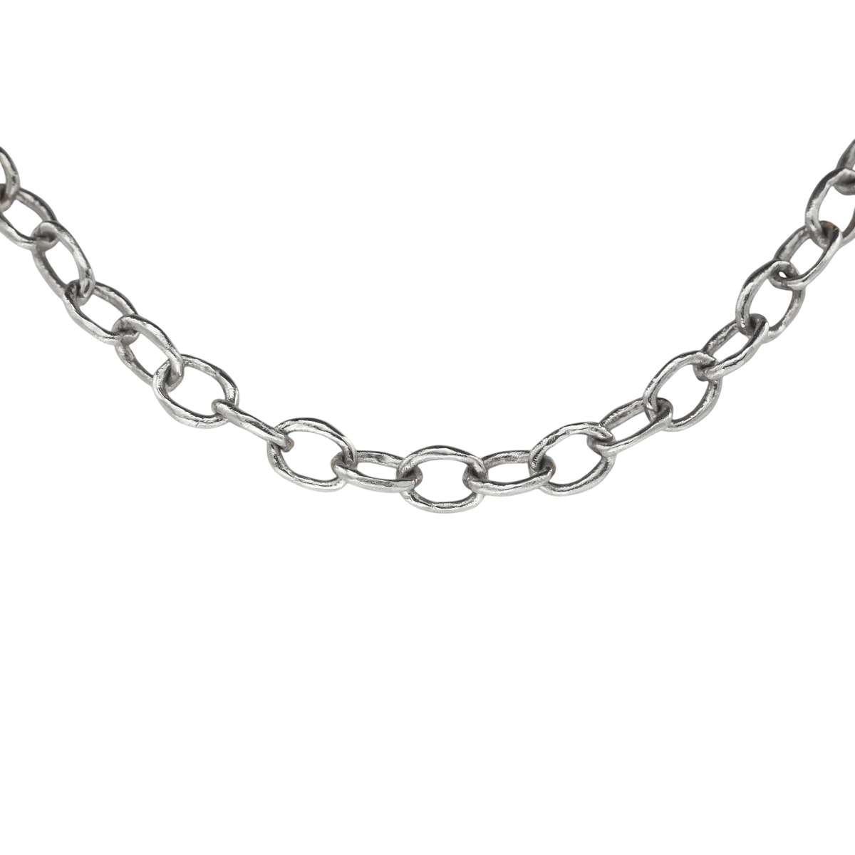 Silver Chain — closer view of the irregular open links.