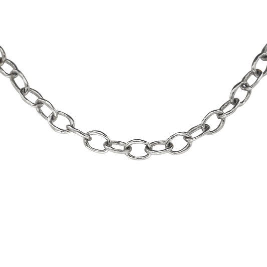 Silver Chain — closer view of the irregular open links.