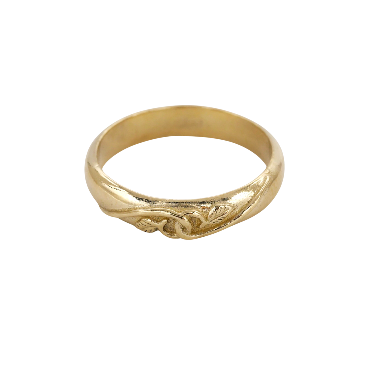 Tethered Ring — angled view showing the interlocking vine relief.